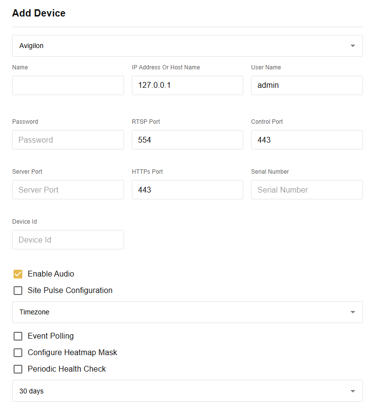 Avigilon GCXONE Configuration